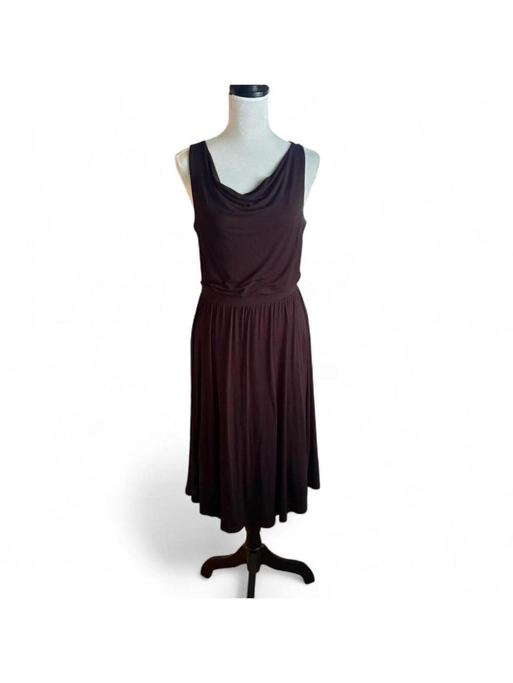 Maeve Anthropologie black midi sleeveless dress size Small